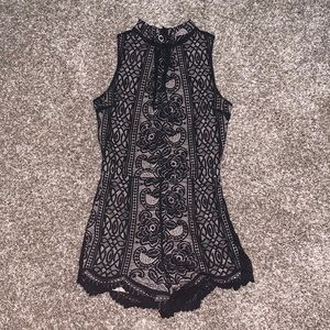 Black Lace Romper